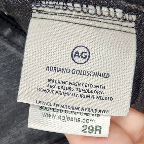 AG ADRIANO GOLDSCHMIED Black Isabelle High Rise Straight Crop Jeans SIZE 29 - Picture 10 of 13